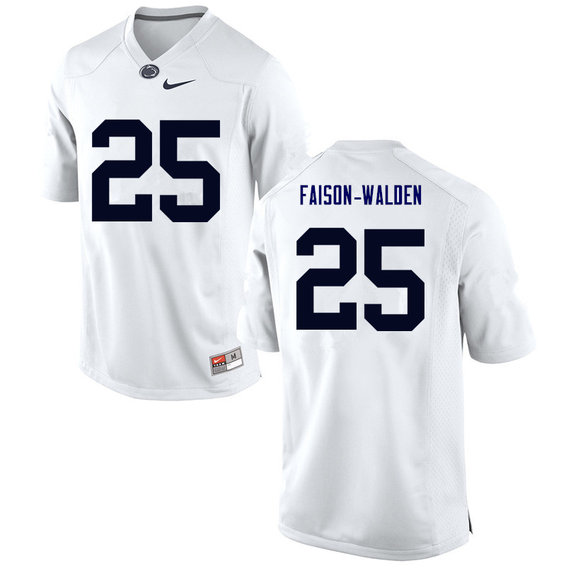 Men Penn State Nittany Lions #25 Brelin Faison-Walden College Football Jerseys-White - Click Image to Close
